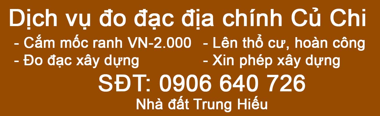 bảng giá đo đạc địa chính Củ Chi