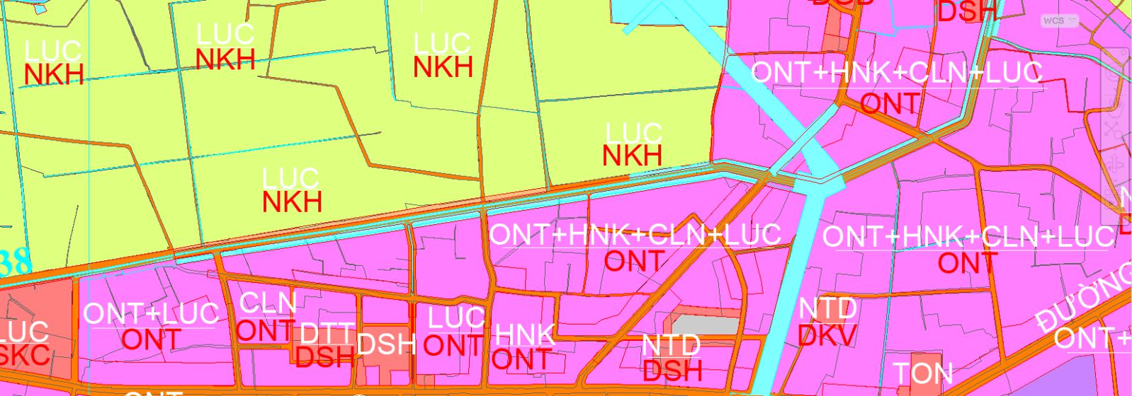 Ranh quy hoạch khu vực dân cư và quỹ đất nông nghiệp