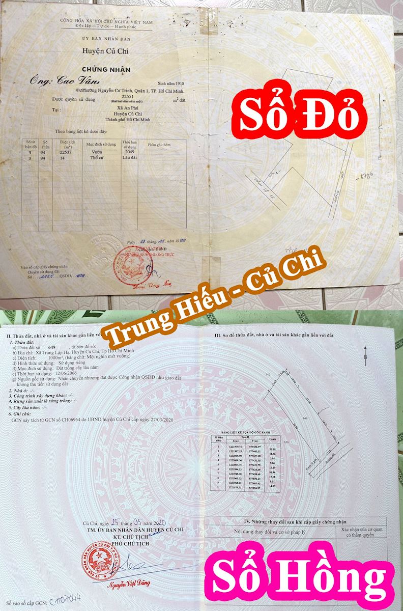 Khác biệt giữa sổ Hồng và sổ Đỏ