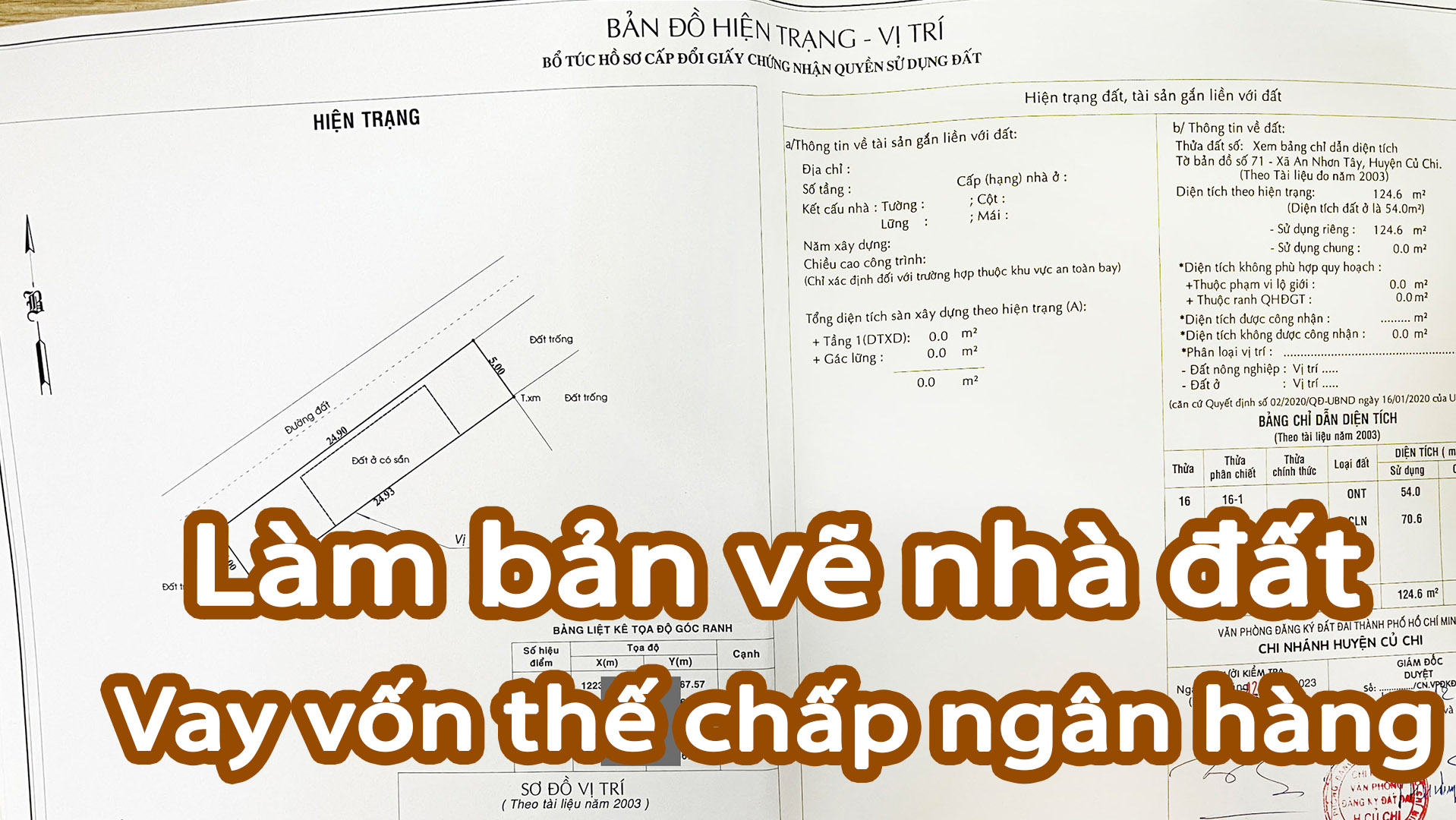 Đo đạc Củ Chi - Làm bản vẽ nhà đất vay vốn thế chấp ngân hàng