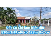 Đất Củ Chi làm biệt thự 830m2 giá xã Tân Thạnh Đông