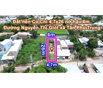 THCC88 Đất nền Củ Chi 4,7x26 nở hậu 6m đường số 64 Nguyễn Thị Giót xã Tân Phú Trung