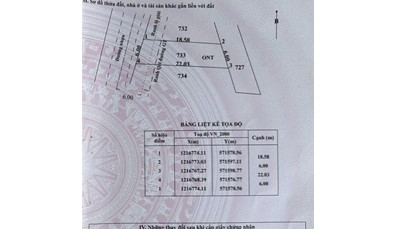 26CC94 Đất nền thổ cư xã Thái Mỹ tổng diện tích 116m2 có 91m2 thổ cư gần đường Đoàn Minh Triết